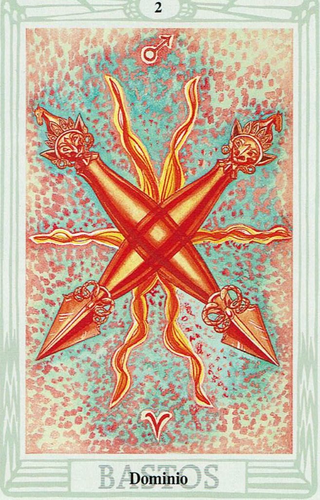 dos de Bastos del Tarot Thot dos de Bastos del Tarot Thot