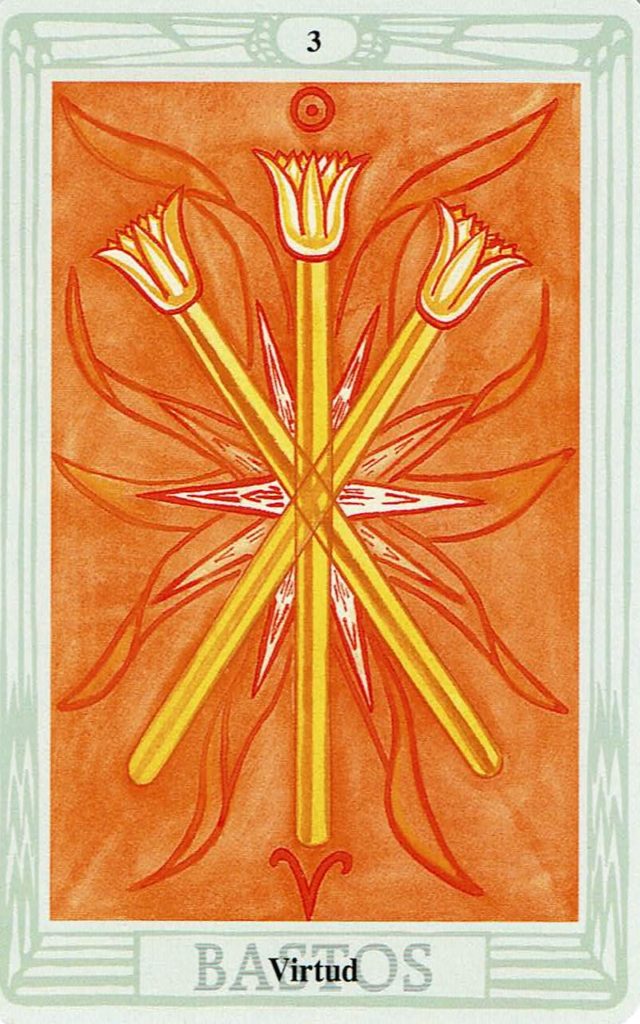 tres de Bastos del Tarot Thoth tres de Bastos del Tarot Thoth