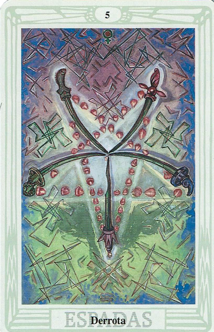 Cinco de espadas - Aleister Crowley Tarot Thoth