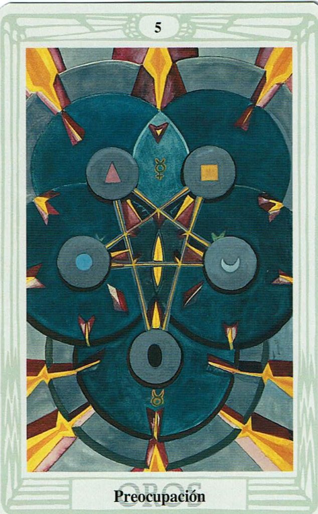 Cinco de Oros del Tarot Thoth