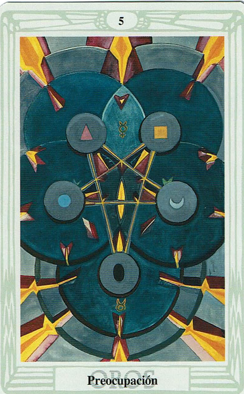 Cinco de oros Aleister Crowley Tarot Thoth Cinco de oros Aleister Crowley Tarot Thoth