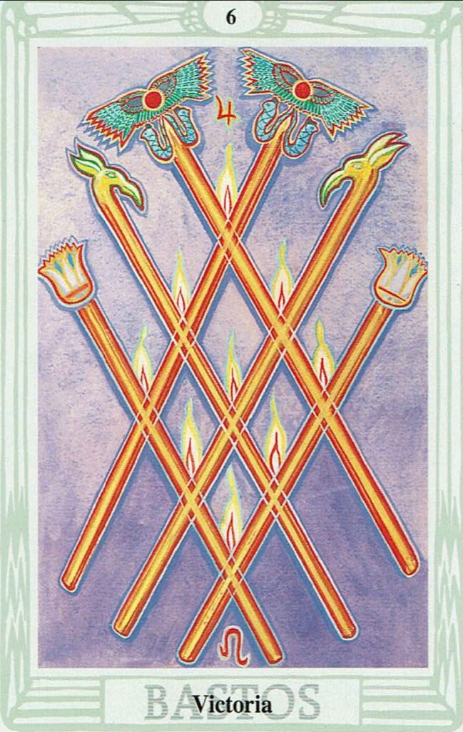 Seis de Bastos del Tarot Thoth