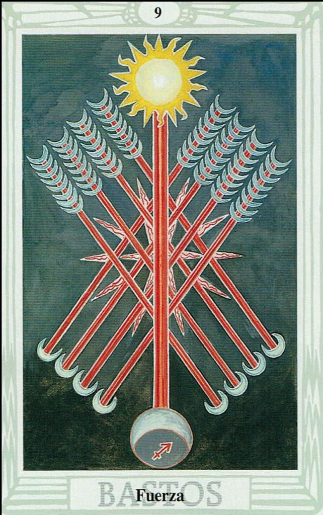 Nueve de Bastos del Tarot Thoth