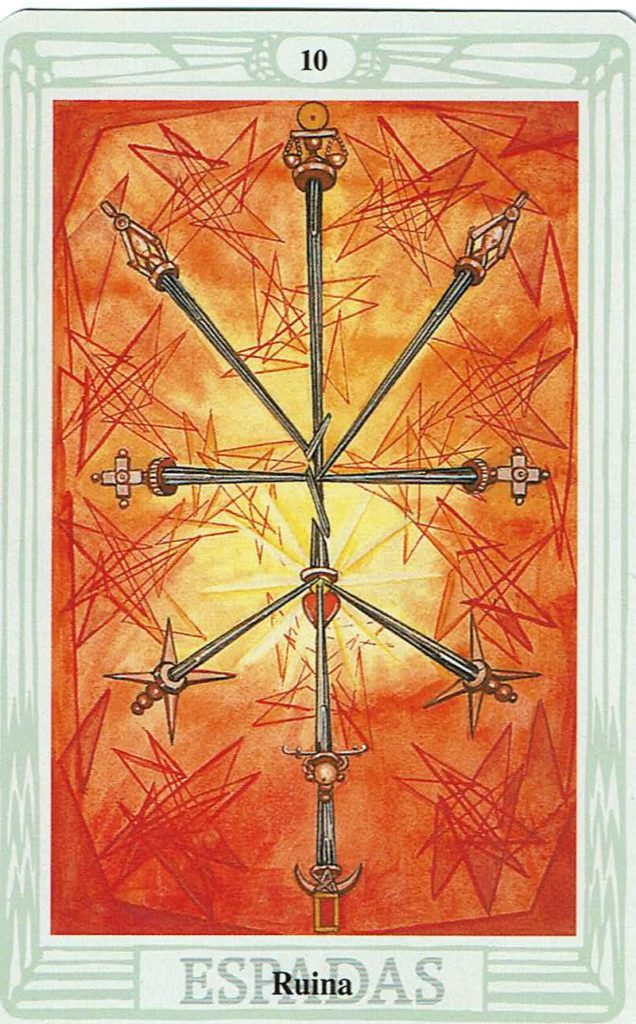 Diez de Espadas del Tarot Thoth